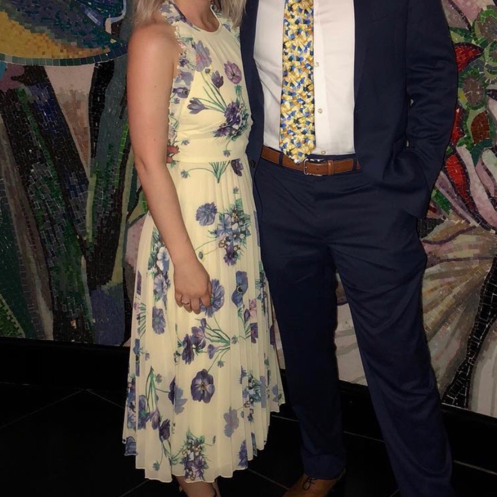 ASOS Yellow Floral Halter Dress